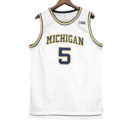 Jalen Rose #5 Rose Michigan Wolves Classic Throwback Vintage Jersey