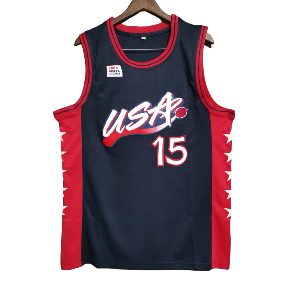 Olajuwon #15 USA Olympic Classic Throwback Vintage Jersey