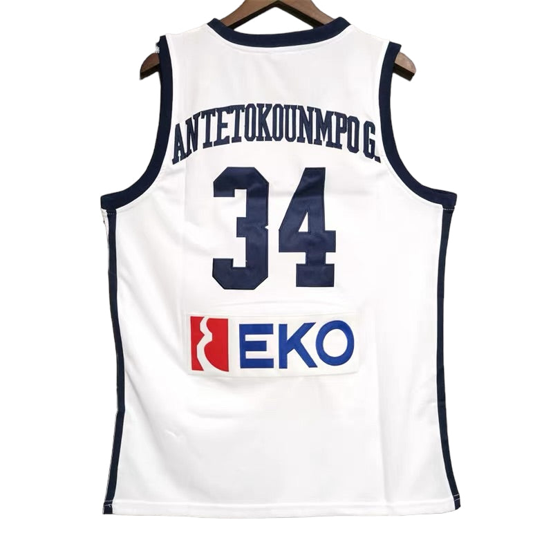 Giannis Antetokounmpo #34 Greece Classic Throwback Vintage Jersey