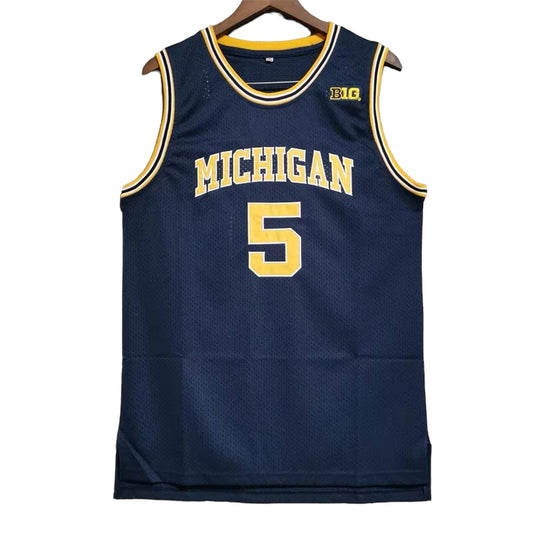 Jalen Rose #5 Rose Michigan Wolves Classic Throwback Vintage Jersey