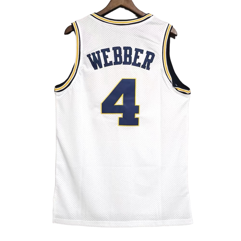 Chris Webber #4 Michigan Wolves Classic Throwback Vintage Jersey