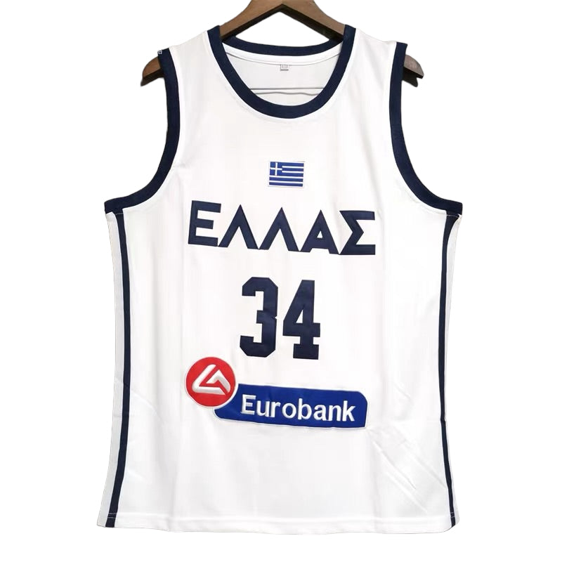 Giannis Antetokounmpo #34 Greece Classic Throwback Vintage Jersey