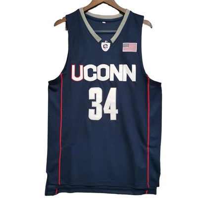 Ray Allen #34 Connecticut Classic Throwback Vintage Jersey