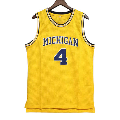 Chris Webber #4 Michigan Wolves Classic Throwback Vintage Jersey