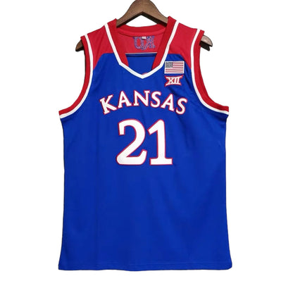 Joel Embiid #21 Kansas Classic Throwback Vintage Jersey