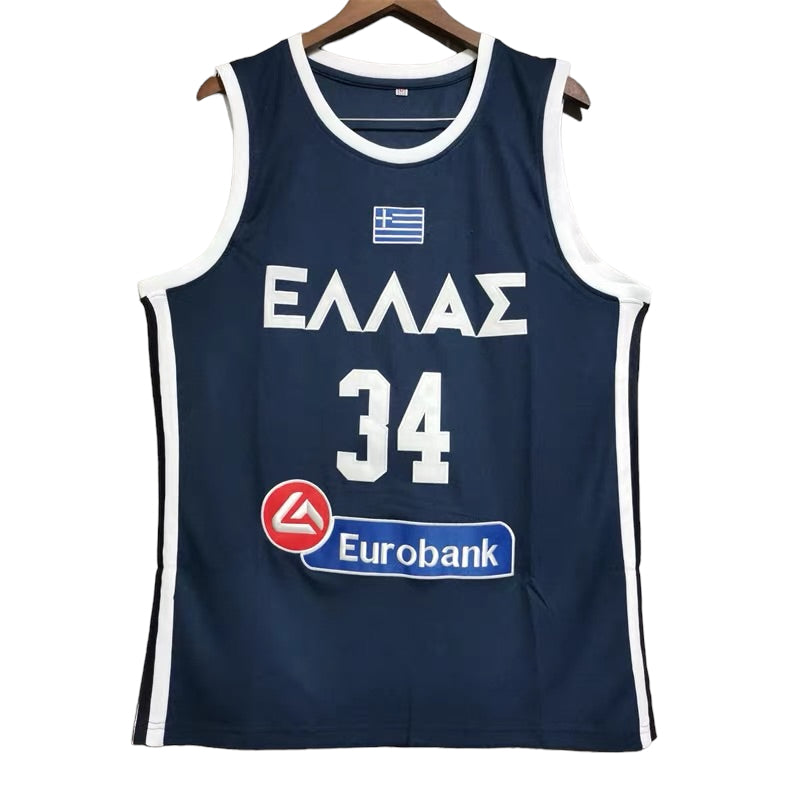 Giannis Antetokounmpo #34 Greece Classic Throwback Vintage Jersey